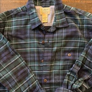 L.L. Bean Women’s Green and Blue Checkered Shirt